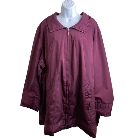 Maggie Barnes for Catherines Purple Full Zip Jacket Size 3X Academia Minimalist - Picture 1 of 12
